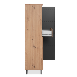 Cassettiera in legno design Split fondo bianco lato aperto Concept-U