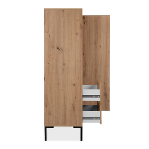 Navi design cassettiera in legno quadrata fondo bianco Concept-U lato
