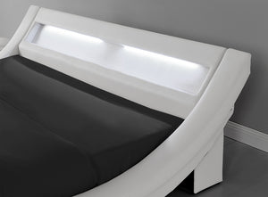 Struttura letto in similpelle bianca con LED integrati 160 x 200 cm Paddington zoom 2