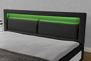 Struttura letto Bianca in similpelle con LED integrati - 140 x 190 cm Brixton