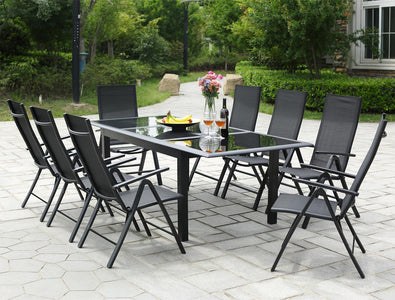 Set da giardino in alluminio 8 posti grigio Ravenne
