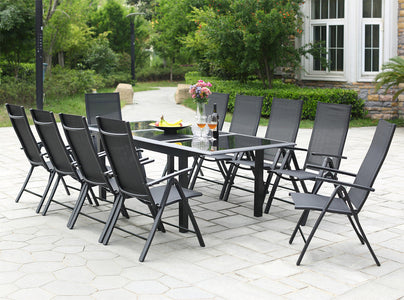 Ravenne 10 Set da giardino 10 posti in alluminio grigio
