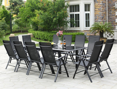 Ravenne 12 posti da giardino in alluminio grigio