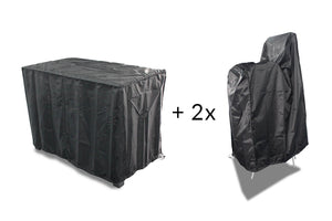Consolle in resina con 10 sedie e 2 coperture di protezione zoom 5