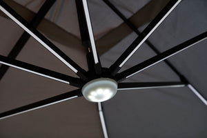 Ombrellone rettangolare grigio con LED