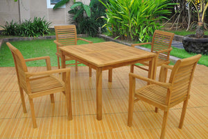 Tavolo da giardino quadrato in teak Karra