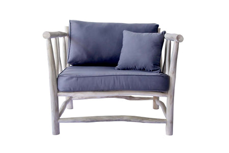 Poltrona 1 persona in tek con cuscino grigio KAHA concept u