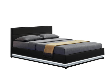 struttura letto con contenitore LED 160x200 cm Nero New York concept-u