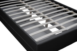 struttura letto design 160x200 in similpelle nero con cassetti Enfield zoom 1 concept u
