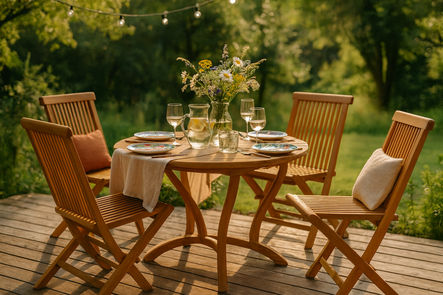 Set tavolo e sedie da giardino