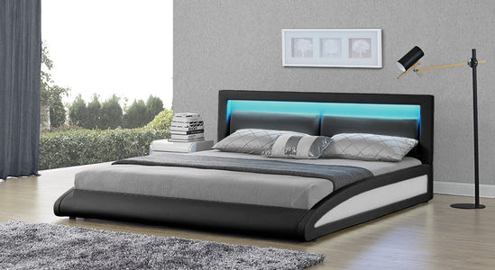 Letto Matrimoniale con contenitore 160 x 200 cm con lampada da lettura e  USB, Letto una piazza e mezza con testiera, Letto contenitore matrimoniale  con rete a doghe, struttura letto matrimoniale 