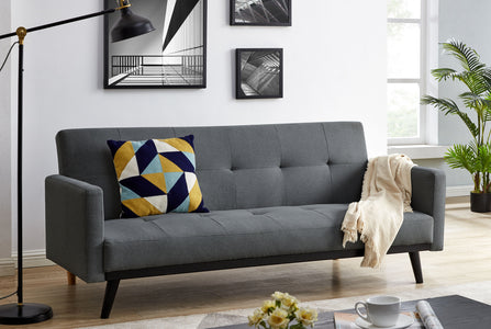 Divano letto grigio scuro 3 posti Léon