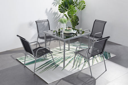 Set da giardino in acciaio per 4 persone