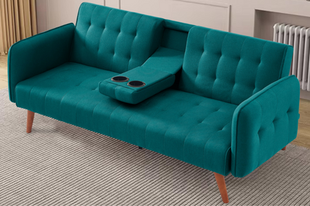 Divano 3 posti con gambe in legno verde Inverness immagine formato rettangolo Concept U