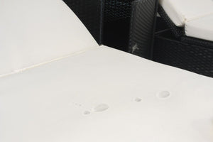 Set di 2 lettini in resina intrecciata nera e materassino bianco zoom 2