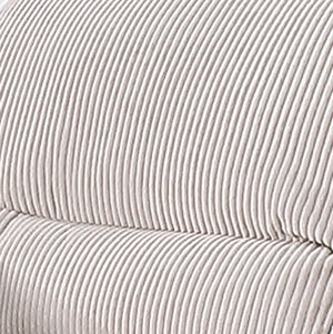 Accogliente set di divano e poltrona in velluto a coste beige e tessuto Lincoln concept u