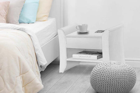 Comodino imitazione bianco 1 cassetto 1 ripiano Linden