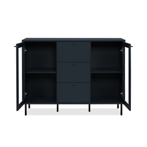 Credenza alta blu navy design Lanzarote fondo bianco rivestimento