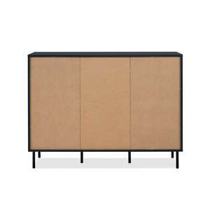 Credenza alta blu navy design Lanzarote fondo bianco retro