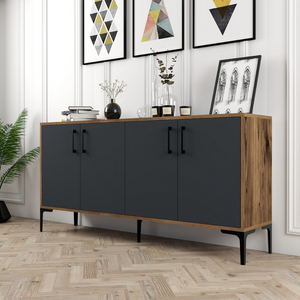 Credenza in legno in stile industriale Arkel Concept-U- vista laterale