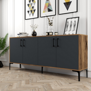 Credenza industriale in legno Arkel Concept-U - vista laterale