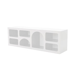Credenza bassa organica 7 nicchie bianco ferlis packshit 3 quarti concept u