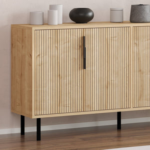 Credenza scanalata a 4 ante in legno zoom concept u