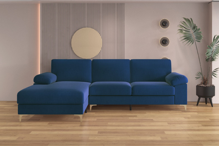 Divano angolare blu da 4 a 5 posti Galway