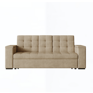 Divano letto velluto a coste beige - Concept-U - sfondo bianco