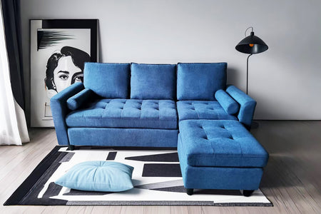 Divano a 3 posti in velluto blu navy atmosfera Coventry concept u