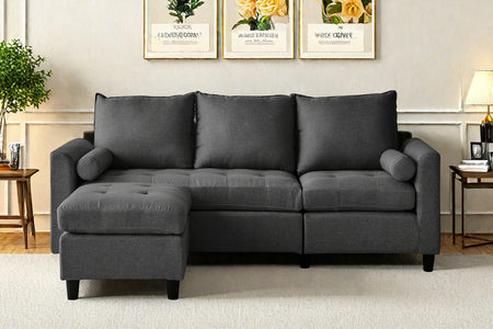 Divano a 3 posti in velluto grigio scuro stile Coventry concept u