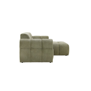 Divano angolare a 3 posti in velluto verde nuvola Salford Packshot profilo concept u