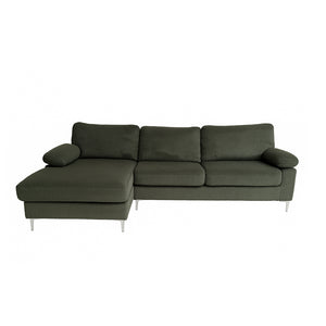 Divano angolare a 4 posti in velluto a coste verde Galway confezione concept u