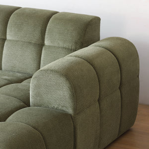 Divano angolare a 3 posti in velluto verde nuvola Salford Zoom concept u