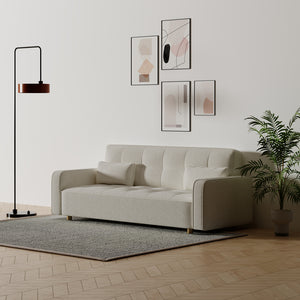 Divano letto a 3 posti in spugna bianca Copenhagen 3 quarti concept u