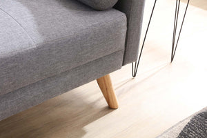 Divano trasformabile in stile scandinavo 3 posti grigio chiaro piedini zoom concept u