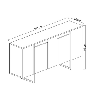 dimensioni della credenza boras nera