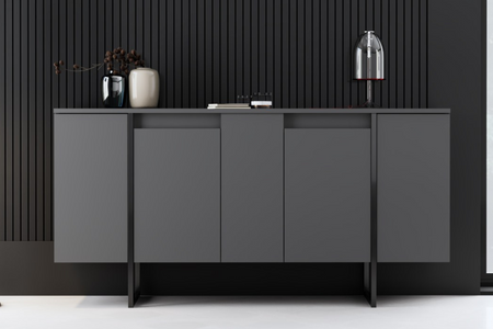 Credenza rettangolare nera Boras