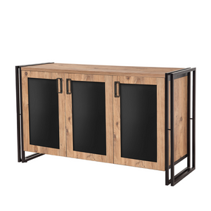 Credenza industriale in legno e nero erna fondo bianco