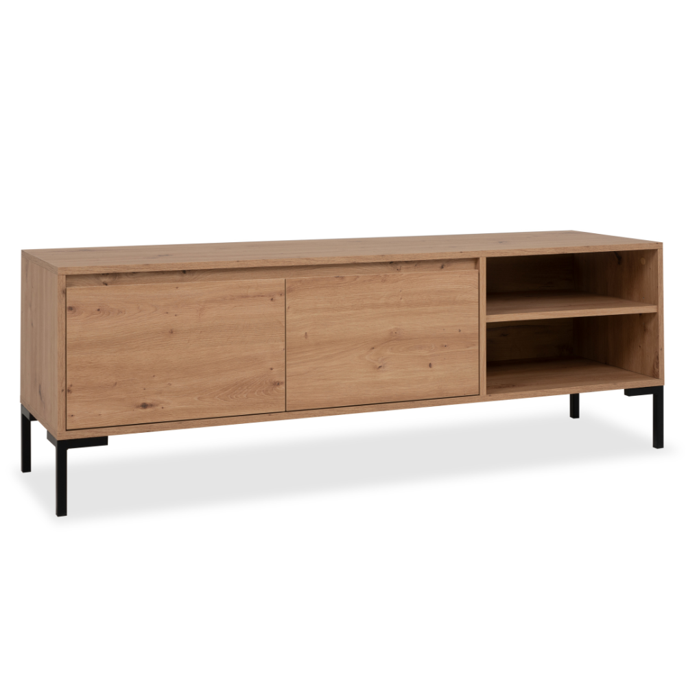 Mobile TV Industriale Con Presa Di Corrente Per TV Fino A 75'' – 3 Ripiani, Lunghezza 170 Cm, Stile Moderno