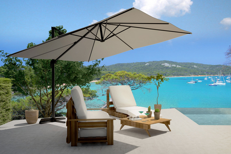 Ombrellone da esterno rettangolare grigio 3x4 m cesare