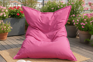 Pouf rettangolare rosa di Moku Concept U