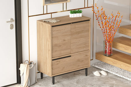 Scarpiera a 3 ante in legno di noce bio atmosfera concept u