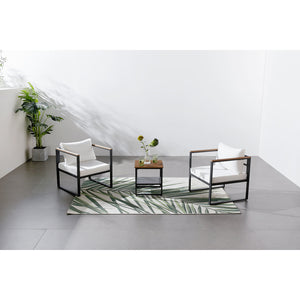 Set di mobili da giardino a 2 posti in legno nero e beige - Ambiente Vigo concept u