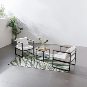 Set di mobili da giardino a 2 posti in legno nero e beige Vigo concept u