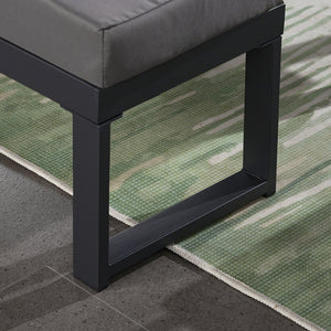 Set di mobili da giardino a 7 posti grigio con panca Zoom Marbella e gambe concept u