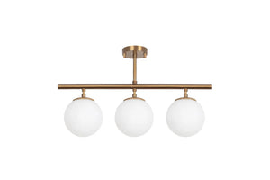 Sospensione a 3 sfere design bronzo ambra rettangolare - Concept Usine