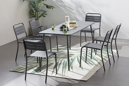 Mobili da giardino da pranzo in acciaio grigio scuro bergamo