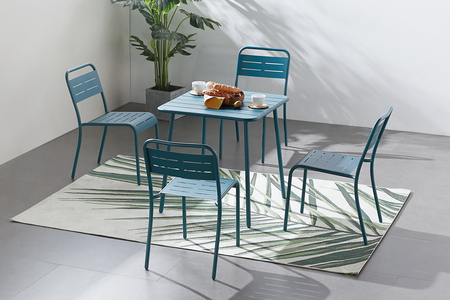 Mobile da giardino 4 posti in acciaio blu bergamo