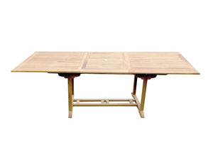 Tavolo da giardino teak grezzo 6 sedie rettangolare Kajang